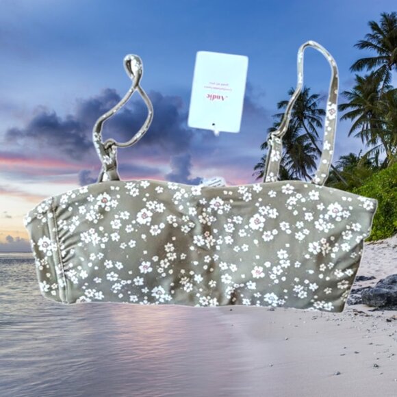 Andie Swim The Bora Bora Top Ditsy Floral Olive Eco Nylon Size Small - Picture 3 of 10